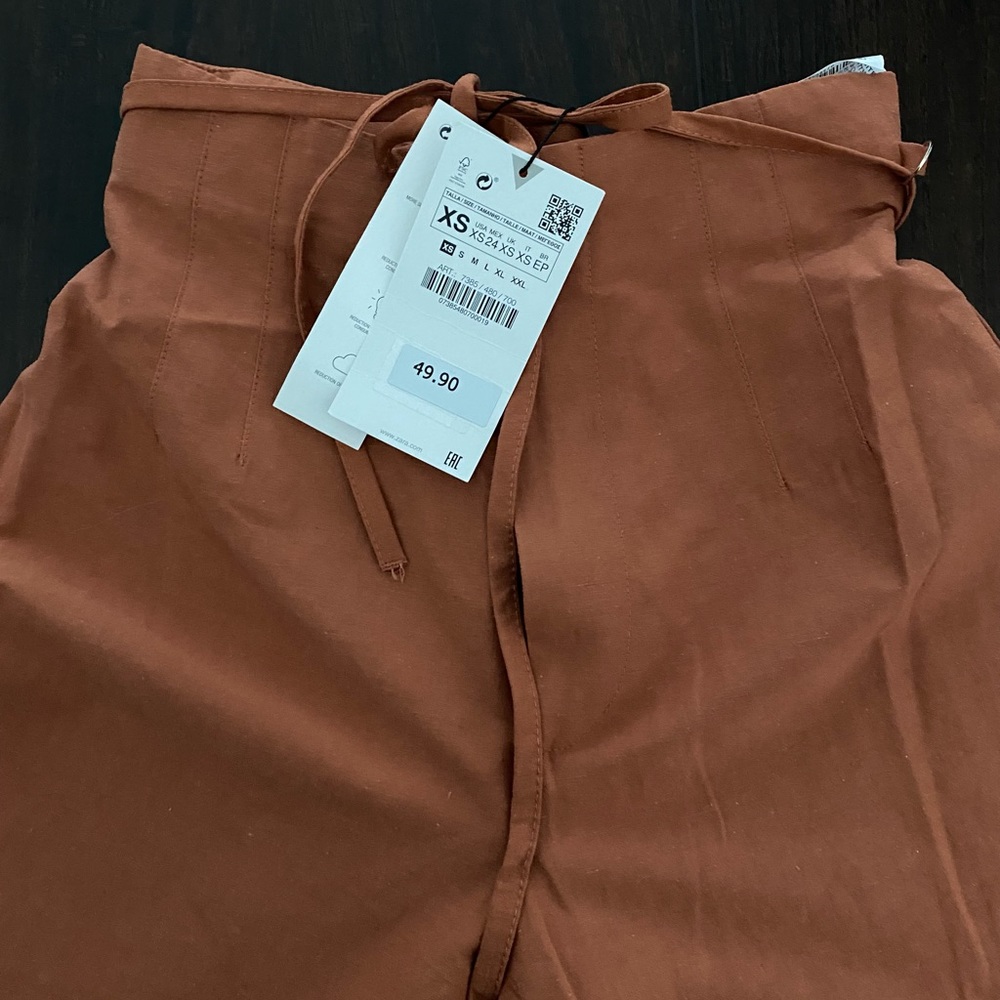 ZARA wide leg trousers with string tie details